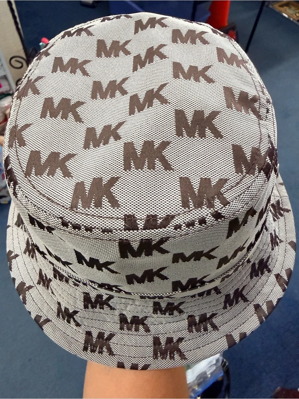 Michael Kors Jacquard Chocolate and Gray Bucket Hat